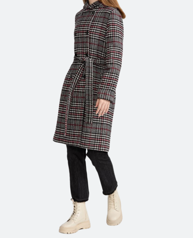 Manteau à Motif Pattes d'Oie